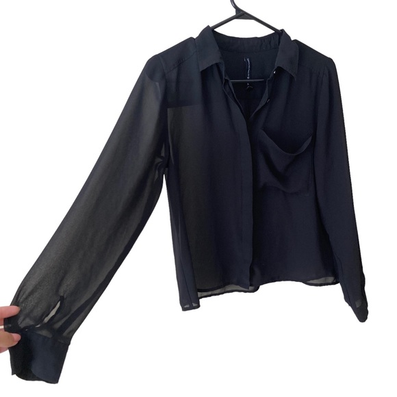 Walter Baker Sheer Mesh Button Up Shirt Size XS - Picture 1 of 4